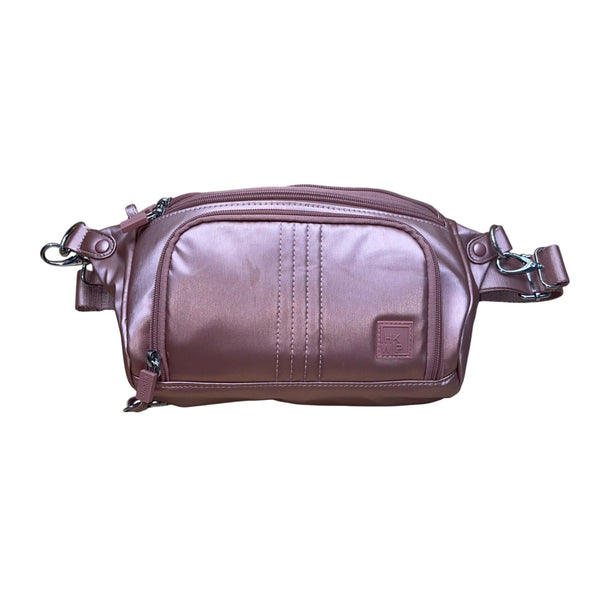 IHKWIP Women’s Rose Gold Nylon Adjustable Strap & Zipper Pockets Fanny pack