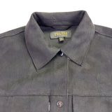 Truth Women Black Faux Leather Button-Down Shirt With Pockets Sz Small 