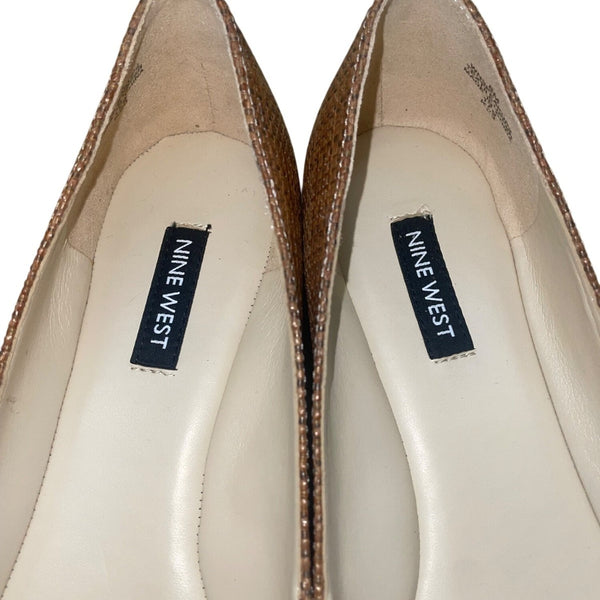 Nine West Women’s Dark Brown Speakup2 Woven Ballet Flats Size 8M