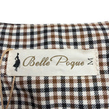 Belle Poque Womens Brown & Black Gingham Plaid Vest Blazer Top Size M