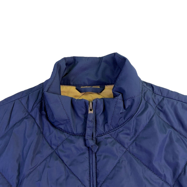 J.Crew Mens Navy Quilted Outerwear Vest Lightweight Zip-Up Reversible Sz L 