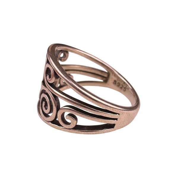 Sterling Silver Womens Swirl Design Ring Openwork Pattern S925