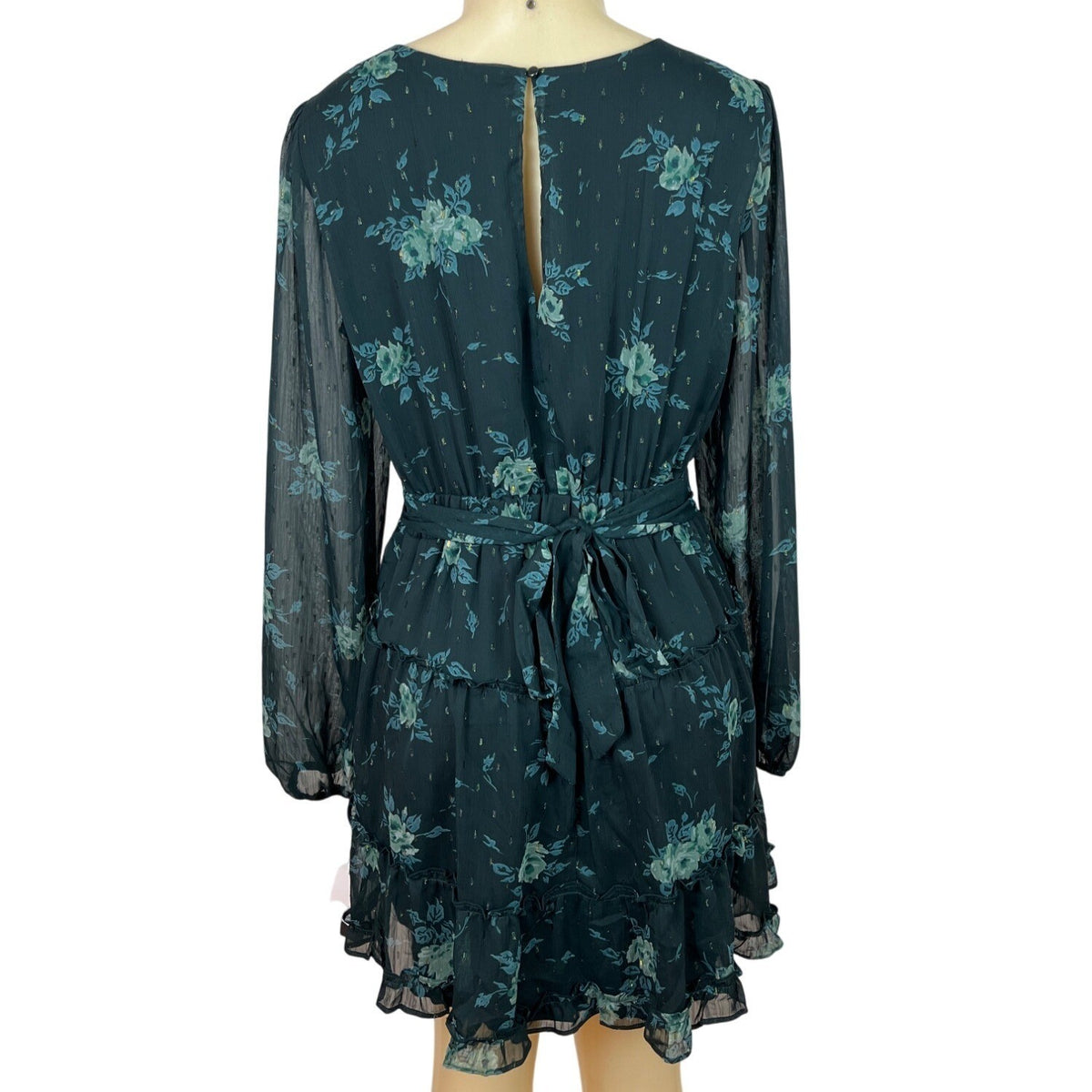 City Studio Women's Teal Blousson Mini Dress With Floral Pattern Size XL - NWT