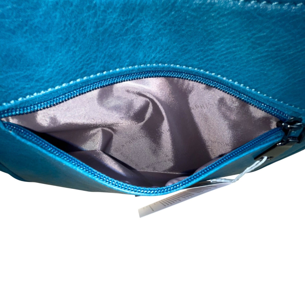 Aphison Women’s Blue Vegan Leather Adjustable Strap Zip Closure Shoulder Bag