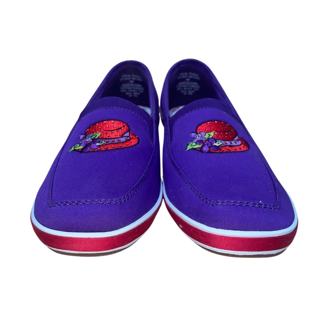 Grasshoppers By Keds Purple Red Hat Society Slip-On Wedge Shoes Size 9M