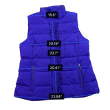 Talbots Womens Purple Puffer Vest Lightweight With Ruffle Zip Front Size L