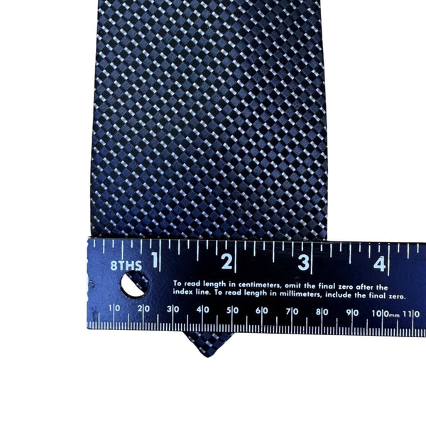 Geoffrey Beene Mens Blue 100% Silk Checkered Pattern Tie Hand Made China Classic