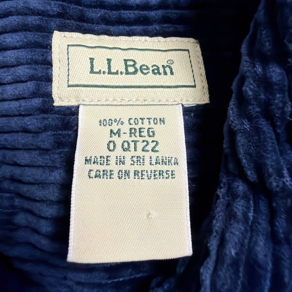 L.L.Bean Womens Navy Cotton Corduroy Button-Down Shirt Long Sleeve Sz M-Regular