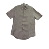 Perry Ellis Mens Tan Linen Short Sleeve Button-Up Shirt Lightweight Casual Sz XL