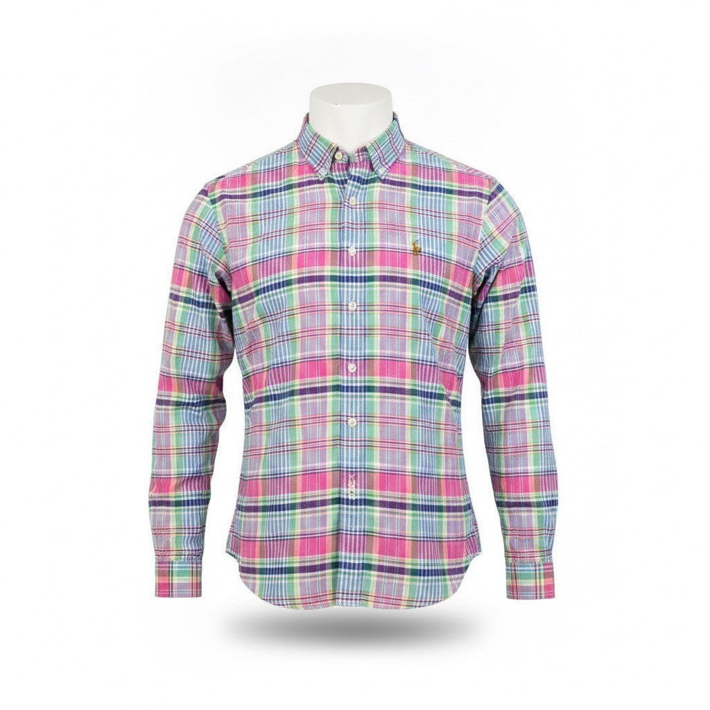 Ralph Lauren Mens Multi-Color Cotton Plaid Long Sleeve Button Down Shirt Size L