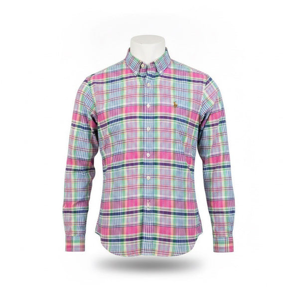 Ralph Lauren Mens Multi-Color Cotton Plaid Long Sleeve Button Down Shirt Size L