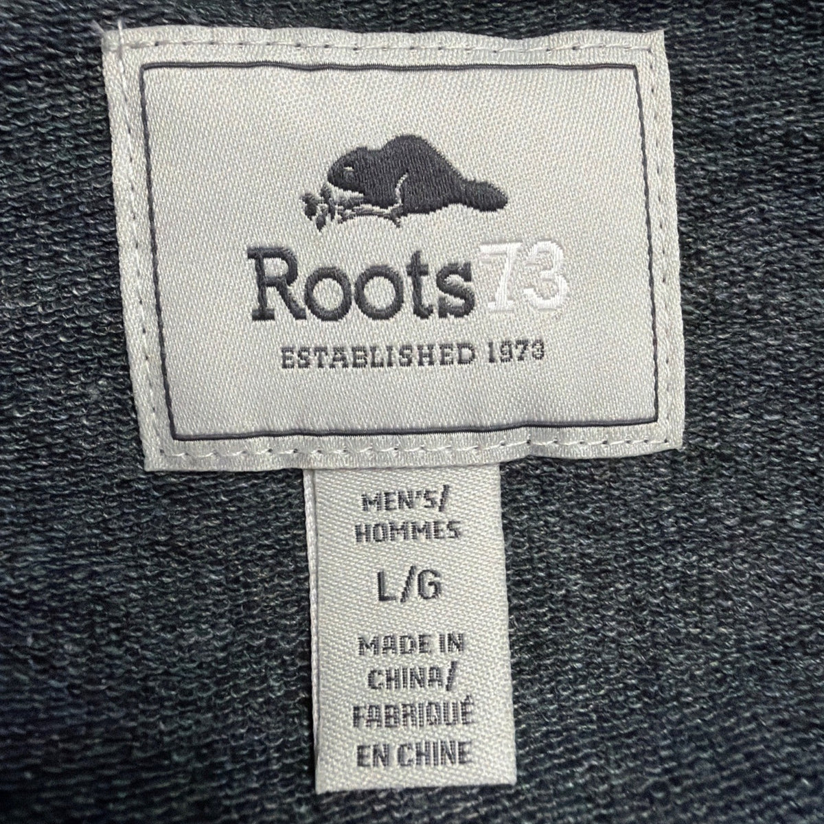 Roots73 Mens Charcoal Gray Zip-Up Hoodie Size L