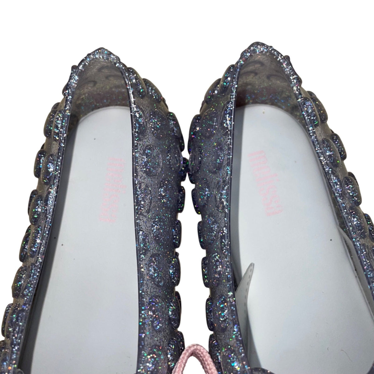 Melissa Kids Purple & Pink Glitter Lace-Up Cap Toe Sneakers Size 6US