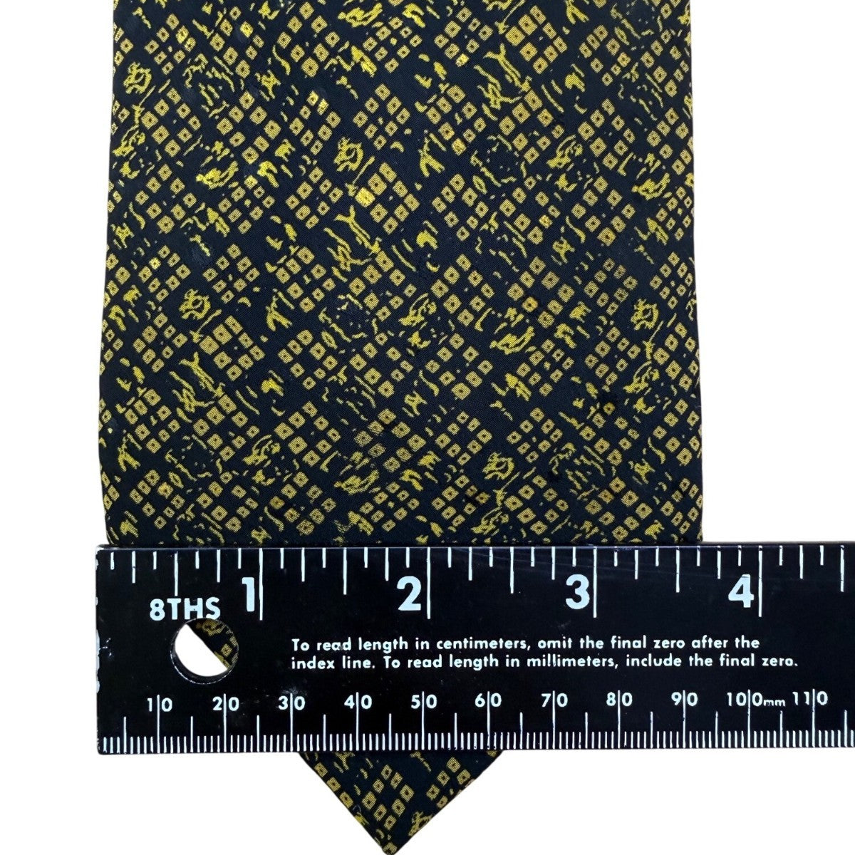 Brioni Mens Navy Yellow Silk Tie Geometric Pattern Handmade In Italy 3.5" Wide