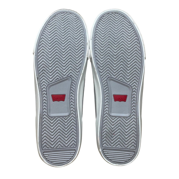 Levis Men’s Gray Faux Leather Lace-Up Casual Flat Vince Sneakers Size 12