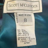 Scott McClintock Womens Teal Satin Short Sleeve Dress W/ Embellishment Size 8 Ne