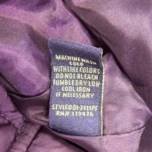 U.S. Polo Assn. Womens Purple Puffer Jacket With Hood Large Zippered