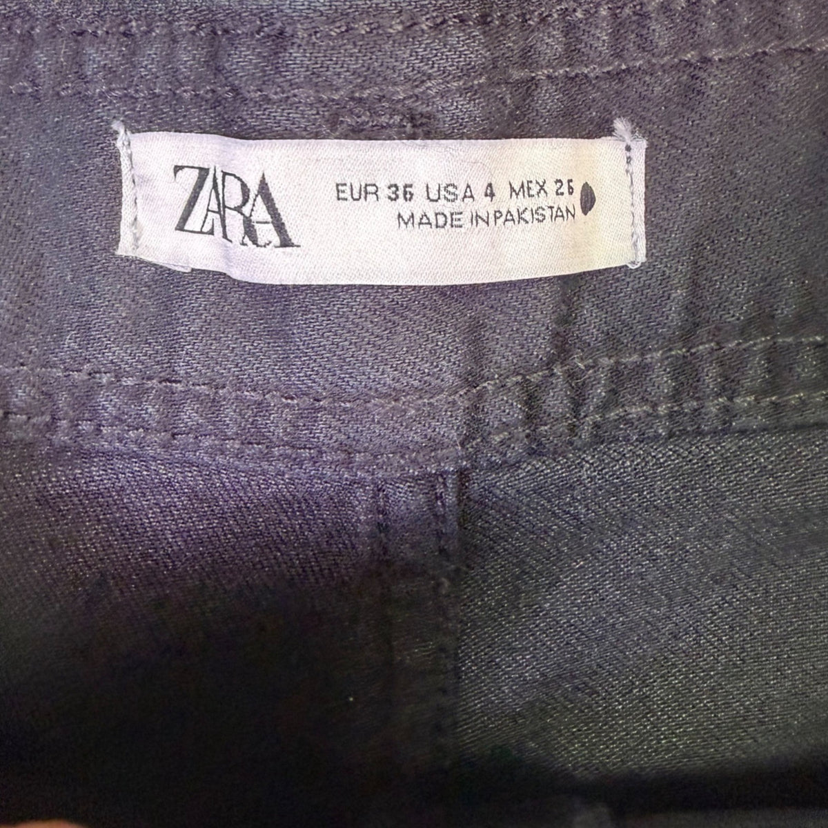 Zara Womens Black Cotton Wide-Leg Frayed Hem High-Waist Jeans Size 4