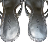 Kelly & Katie Women’s Silver Strappy Croc Open Toe  Block Heel Sandals Size 7.5