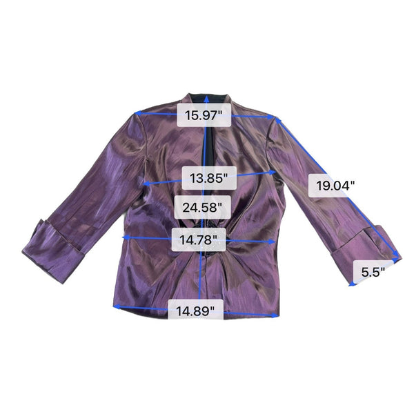 Xscape Womens Purple Satin Camisole & Jacket Set Beaded Detail Size 10