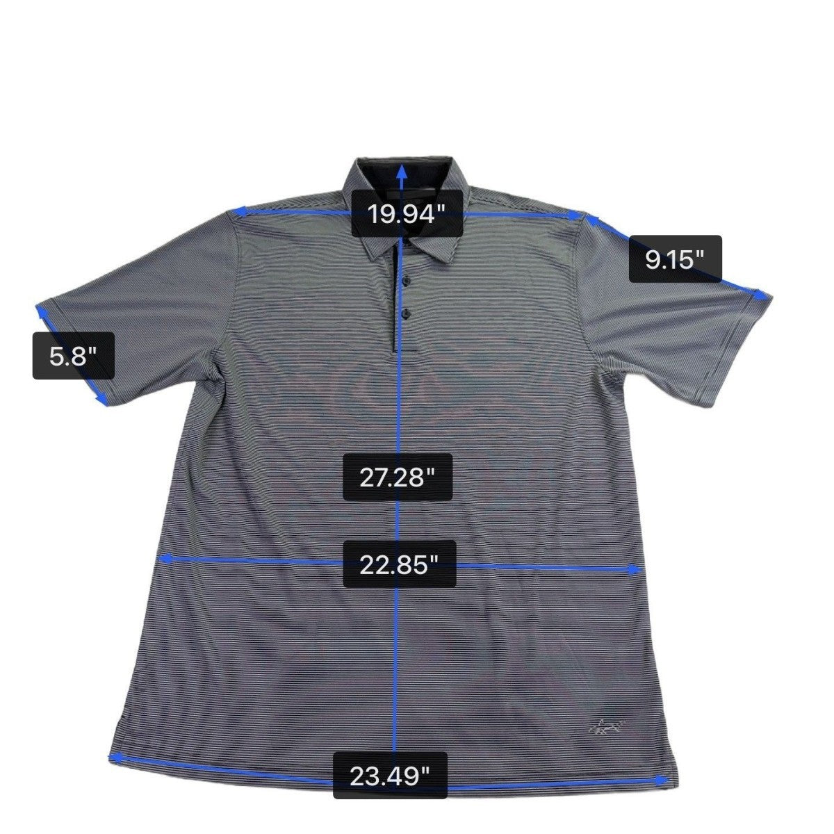 Greg Norman Play Dry Mens Gray Polyester Striped Polo Shirt  Size XL