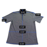 Greg Norman Play Dry Mens Gray Polyester Striped Polo Shirt  Size XL