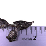 Lord & Taylor Womens Silver Tone Sterling Silver & Marcasite Floral Brooch 