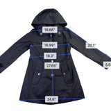 London Fog Womens Black Cotton Polyester Hooded Trench Coat Size XS