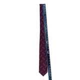 Polo Ralph Lauren Mens Burgundy 100% Silk Patterned Tie Geometric Design