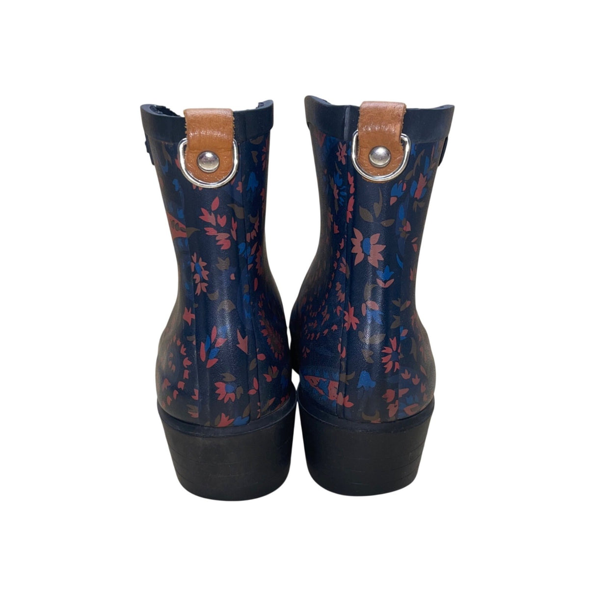 Aigle Women’s Blue & Multicolor Flowers Rubber Paisley Print Rain Boots Size US8
