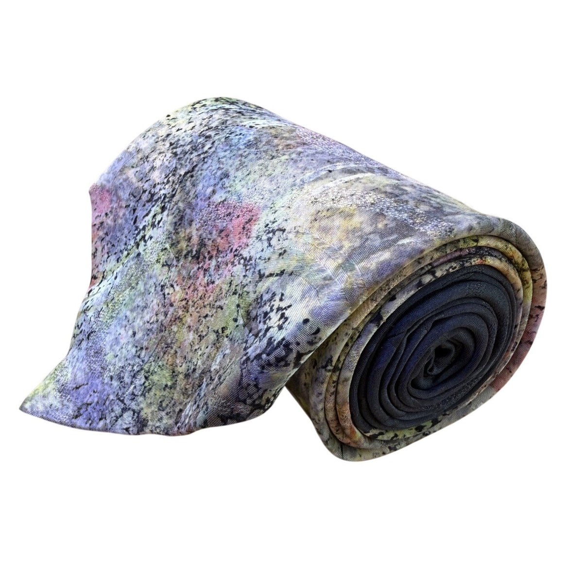 Robert Daskal Mens Multicolor 100% Silk Hand-Painted Tie Abstract Design