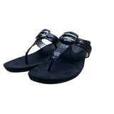 Anne Klein Women’s Black Embossed Strap Wedge Sandals Akita Size 10M