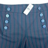Loft Marisa Trouser Pants Navy & Burgundy  High-Waist Wide-Leg Size 4 - New