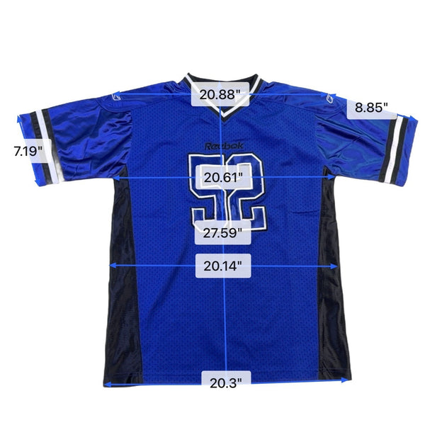 Reebok Mens Blue Football Shirt 52 Sportswear Casual Size XL