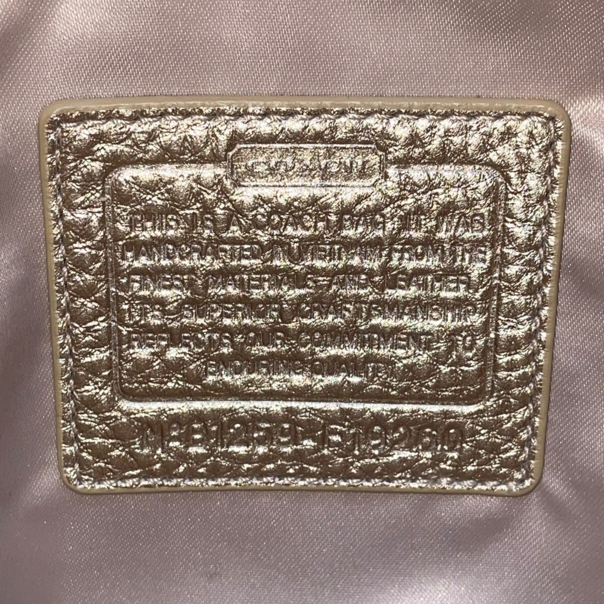 Coach Women’s Gold Signature Jacquard Leather Trim Adjustable Strap Shoulder Bag