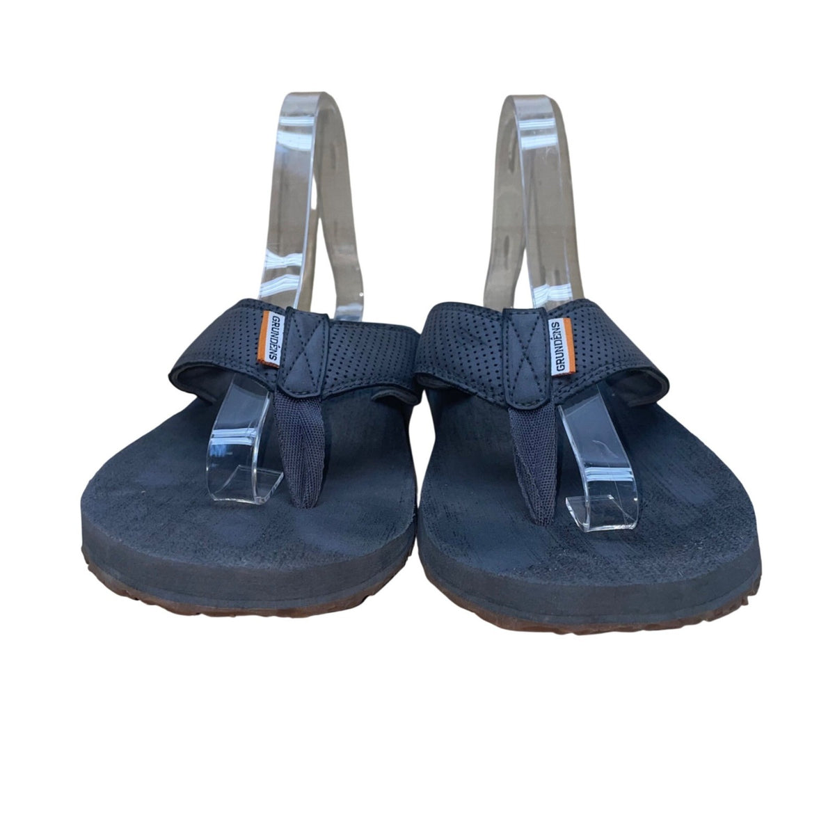 Grundéns Men’s Gray Foam Perforated Straps SeaDek Deckhand Flip-Flops Size 9