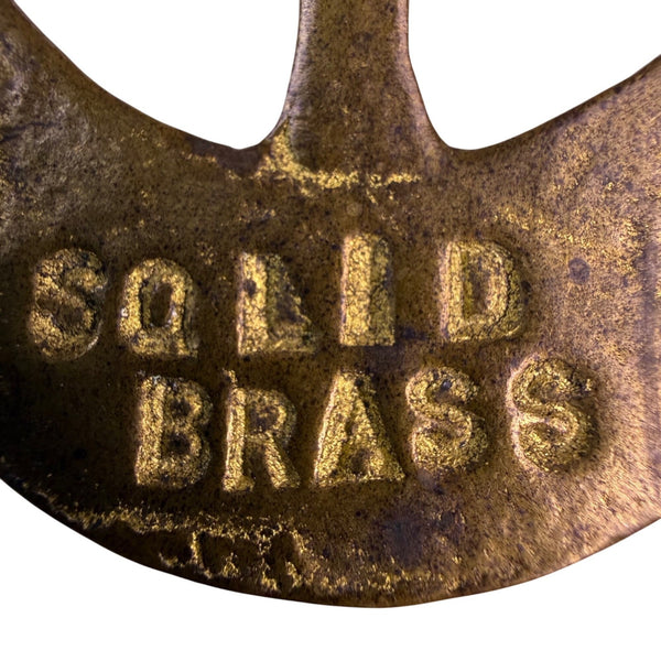 Vintage Solid Brass Belt Buckle Oval Horizontal Bar Mens Accessories
