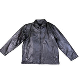 Duke Haband Mens Black Leather Jacket Large Zip Front Classic Design Size L