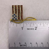 Jewlart Women Gold Tone Crystal Flag Brooch Pin Rhinestone USA Design