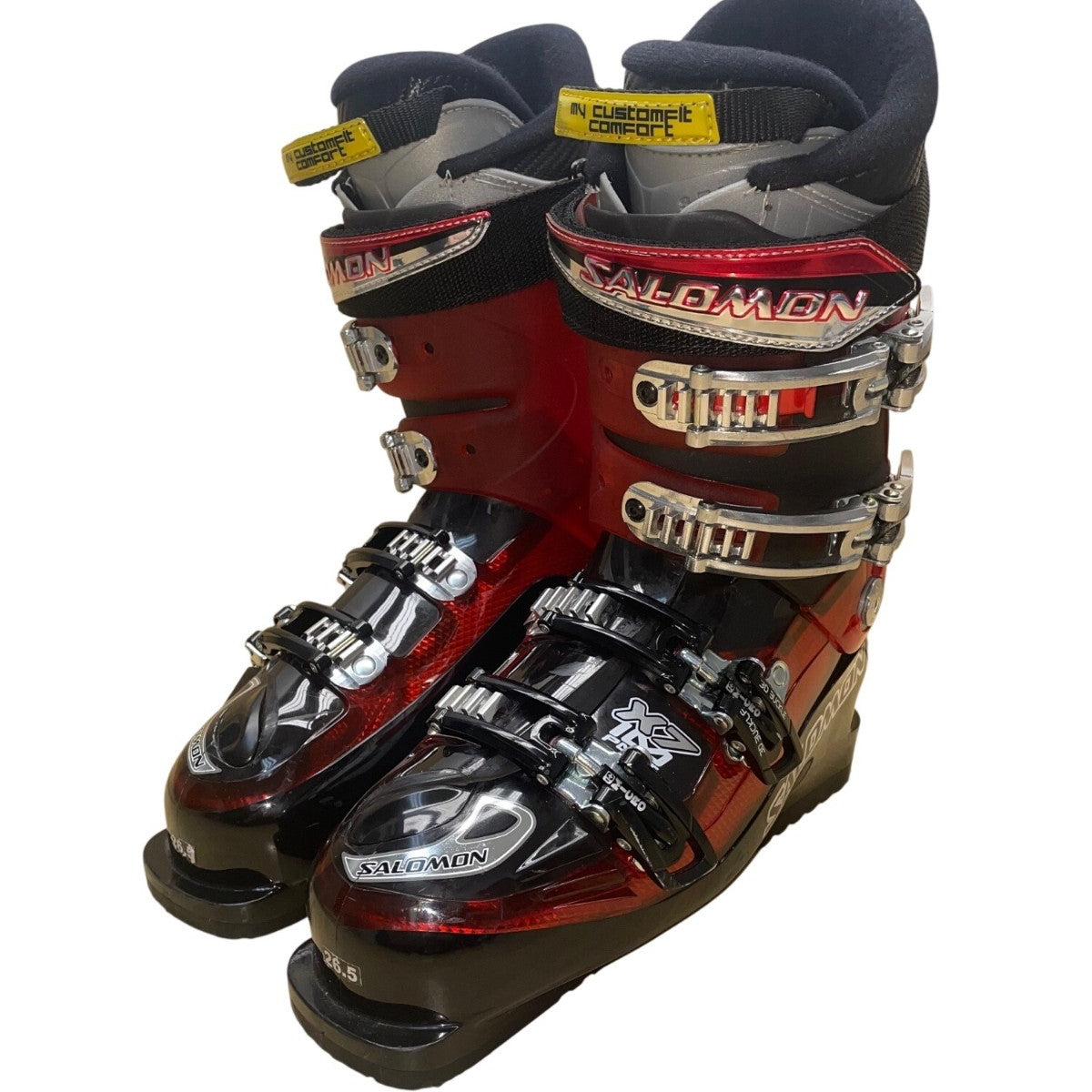Salomon Unisex Red & Black Plastic 3D Buckles X7 Impact Ski Boots Size 26.5