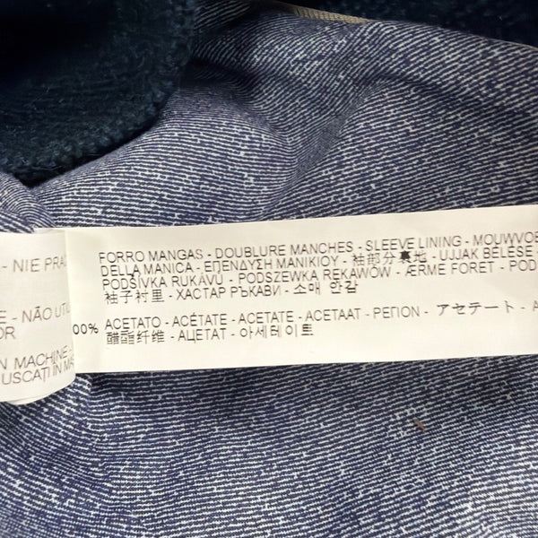 Zara Basic Womens Navy Cotton Blazer Single Button Lined Slim Fit Size M