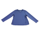 Croft & Barrow Womens Blue Button-Side Long Sleeve Top Sz PL