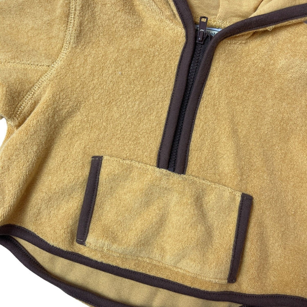 Lullaby Club Infant Yellow Hoodie Jacket With Brown Trim Size 3-6M- New