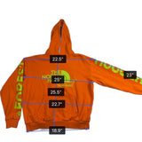 The North Face Mens Orange Cotton Hoodie Collaboration With Online Ceramics Sz M