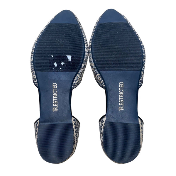Restricted Women’s Natural & Black Tribal Print Slip-On D’Orsay Flats Size 6.5