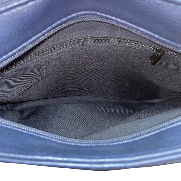 Women’s Navy Blue Faux Leather With Adjustable Strap & Rear Pocket Crossbody Bag