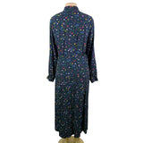 Pepe Jeans Womens Blue Floral Polyester Button-Down Midi Dress Size L