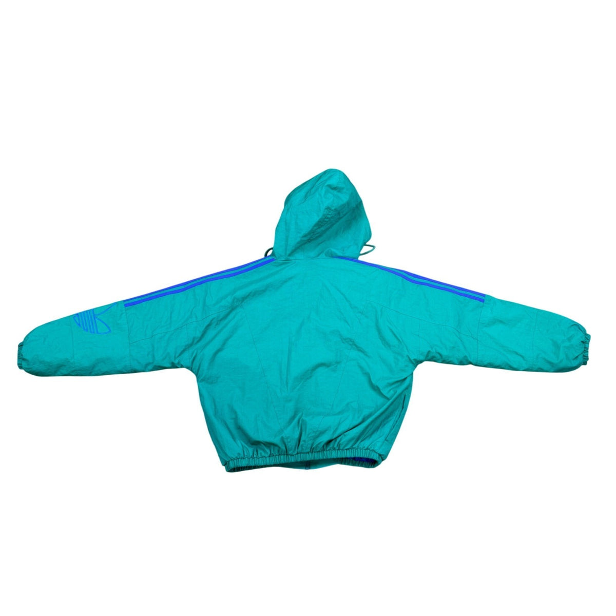 Vintage 90s Adidas Mens Teal Hooded Windbreaker Jacket Retro Sports  Sz M