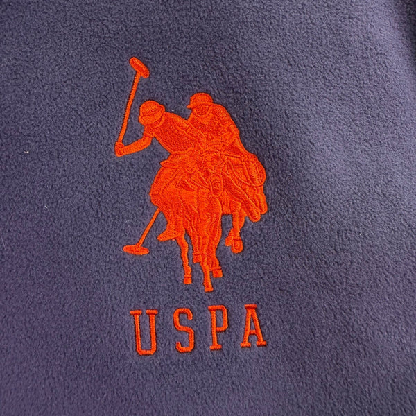 U.S. Polo Assn. Mens Navy Full-Zip Hoodie With Logo Embroidery Size L