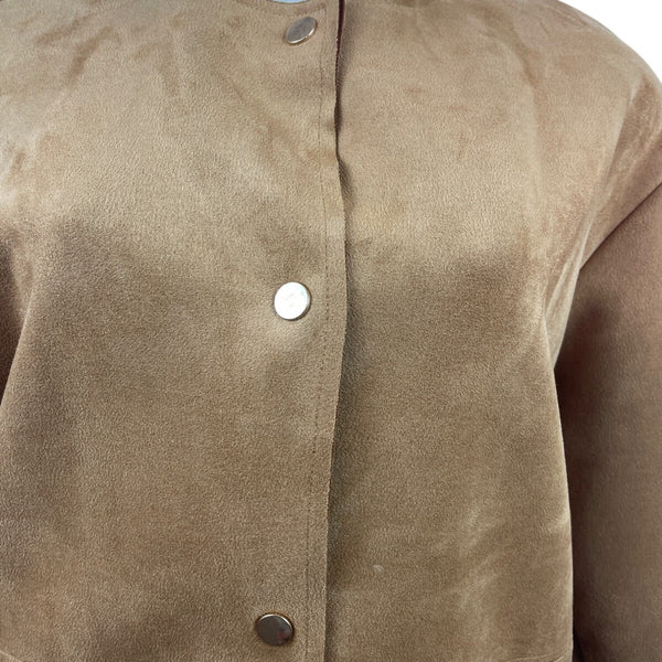 Zara W/B Brown Button-Up Coat With Pockets Size S
